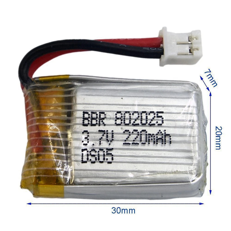 3.7V 220mAh LiPo Battery PH2.0 plug For wltoys K100 Syma Q20 X21 X21W X26A RC
