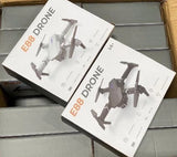 Foldable quadcopter drone retail box with E88 graphics, white