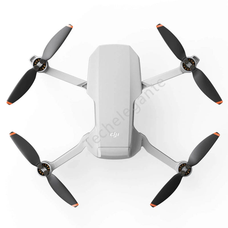 DJI Mini 2 drone quadcopter with four propellers and gray body