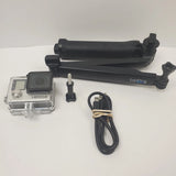 GoPro HERO4 Action Camera Battery Case Handle Tripod Tested Working