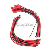 5Pairs 100mm JST Connector Plug Cable Line Male+Female for RC BEC Lipo Battery S