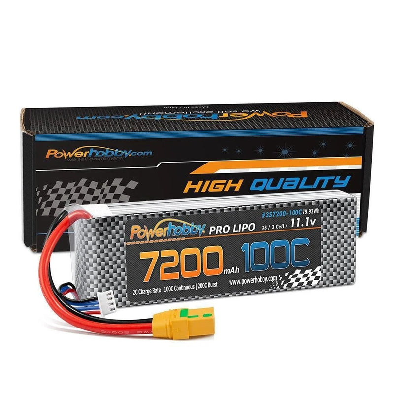 3S 11.1V 7200mAh 100C-200C XT90 Lipo Battery Pack Powerhobby PHB3S7200100XT90 Battery