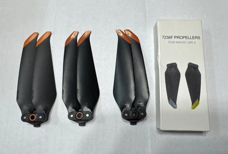 Low-noise quick-release propellers set for DJI Mavic Air 2, black with orange tips
