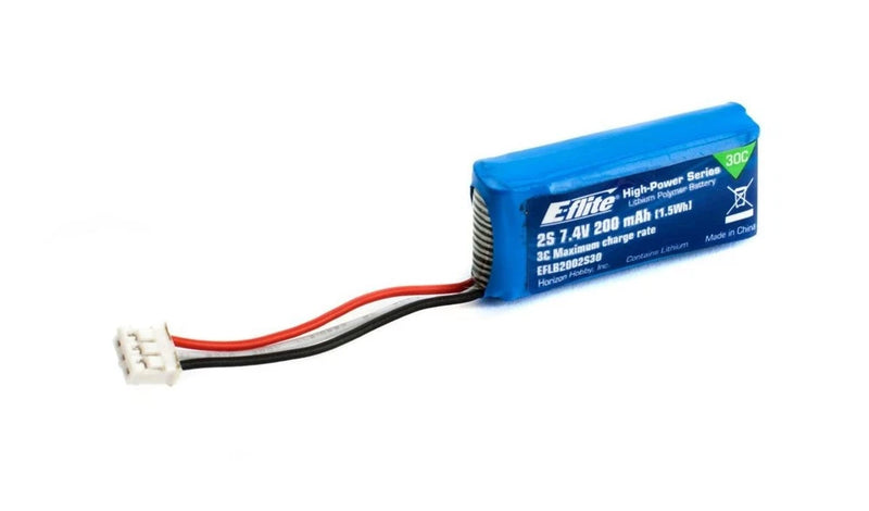 E-flite 2S LiPo Battery Pack 30C (7.4V/200mAh) Battery