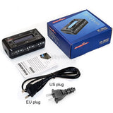 6-channel intelligent fast LiPo charger with US/EU plugs, cable, and manual