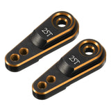 Aluminum Alloy 25T Steering Servo Arm Horn Gold for 1/10 RC Car 2 Pcs