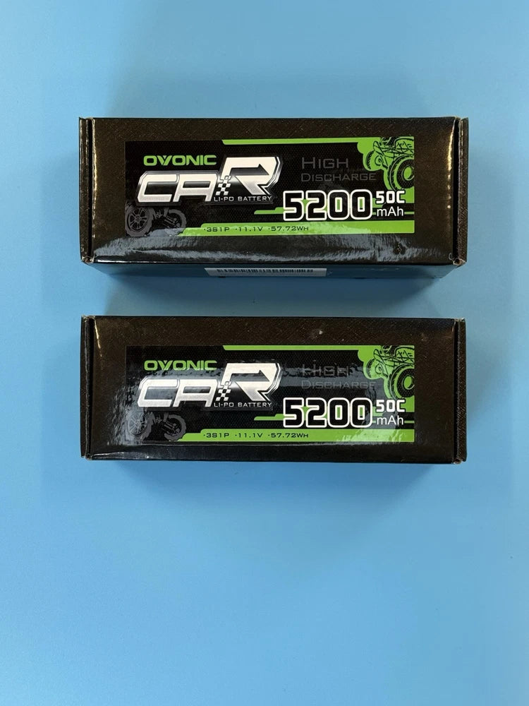 Lot Of 2 OVONIC 11.1V 5200mAh 3S1P 50C Hardcase LiPo for 1/10 RC car Boat Battery