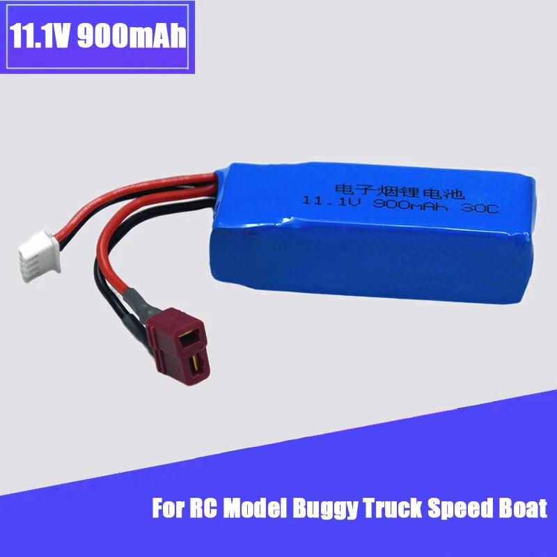 3S 11.1V 900mAh 30C LiPO Battery T plug for RC Model Car Racing Speedboat