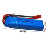 7.4V 2S 450mAh 75C LiPO Battery JST Plug  for RC Plane Heli Quad Copter Drone