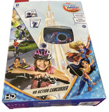 HD action camcorder toy in retail box with superhero girl artwork