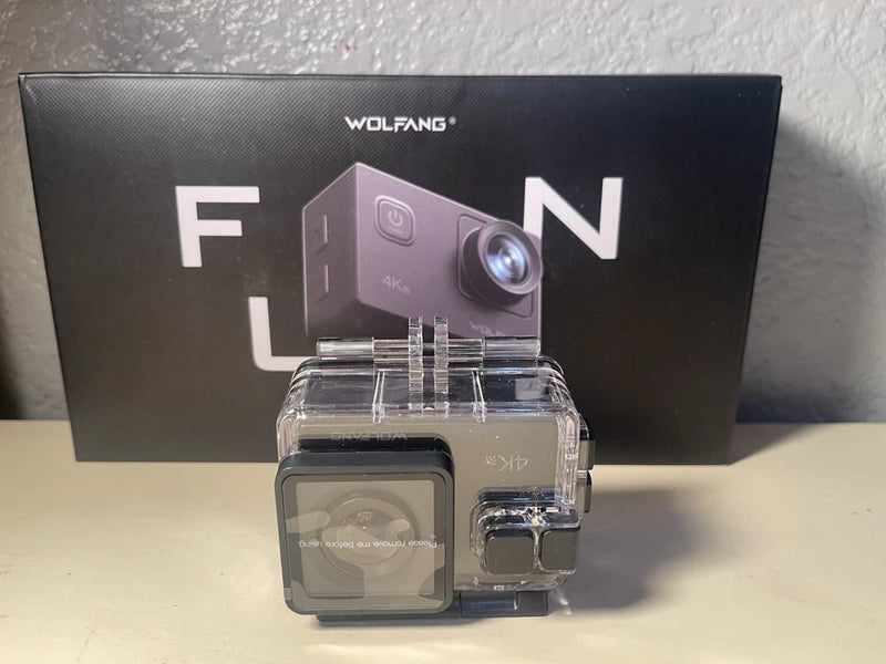 WOLFANG GA100 4K Action Camera, 40M Waterproof, Wi-Fi, Accessories, Black