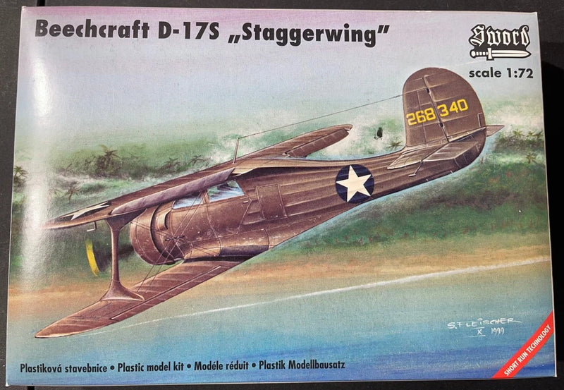 Sword Beechcraft D-17S Staggerwing 72010 1/72 NIB Model Kit ??Sullys Hobbies??