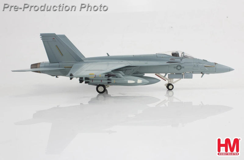 Hobby Master 1:72 F/A-18E gray model jet with decals, front view