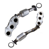 Stainless steel exhaust manifold pipe pair with flanges and gaskets