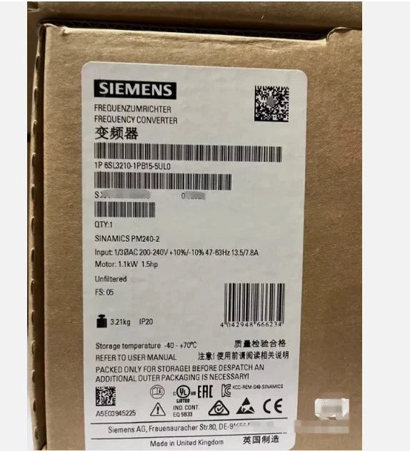 6SL3210-1PB15-5UL0 New Siemens Frequency Converter 6SL32101PB155UL0  Warrantly