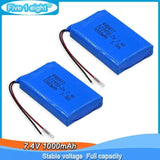2x 7.4V 1000mAh LiPo Battery for SATLINK WS-6933 GPS, Card Reader, Cash Register