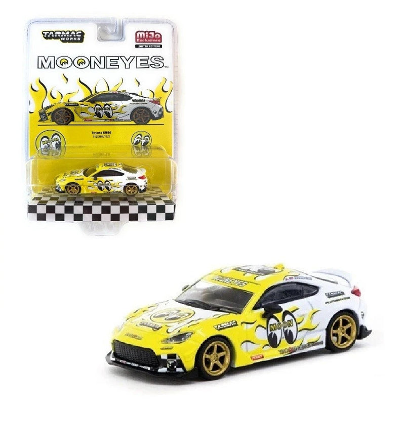 Tarmac Works Global64  1:64 Toyota GR86 MOONEYES  Yellow Model Car 038-MOON-2G