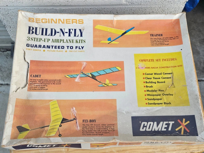 VTG Comet Build-N-Fly 3 Step-Up Airplane Kits Rare Balsa Wood Trainer Cadet Fly-