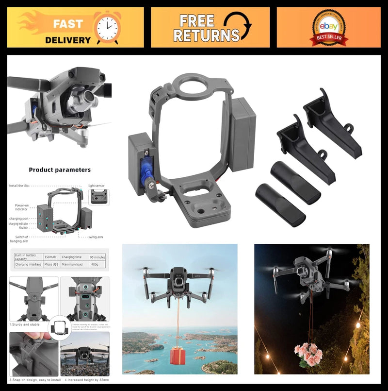 Airdrop System for Drones - Payload Release Device for Weddings, Fishing, Outdoo