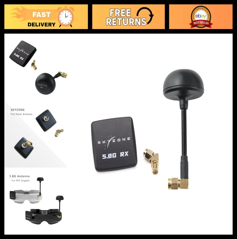 5.8G FPV Goggles Antenna Set - Flat Panel & Mushroom SMA for Drone Receiver Moni