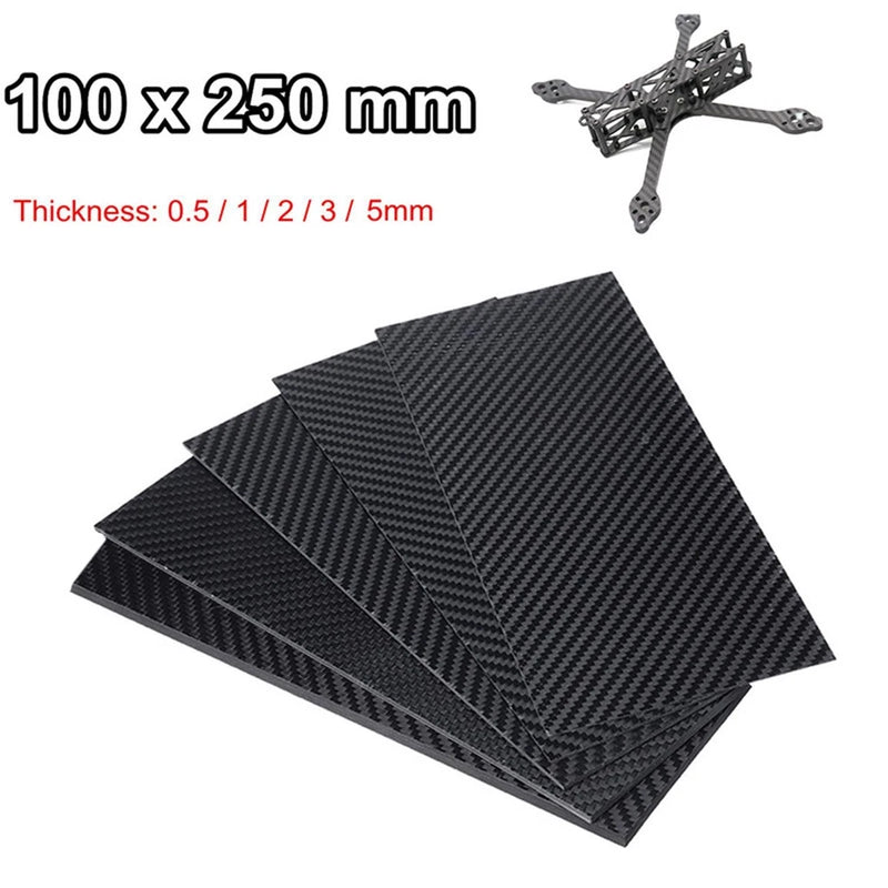 250x100mm 3K Carbon Fiber Fibre Board for DIY FPV Drone Aircraft Quadcopter