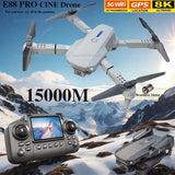 Foldable RC drone with dual 8K HD camera and handheld controller with built-in screen