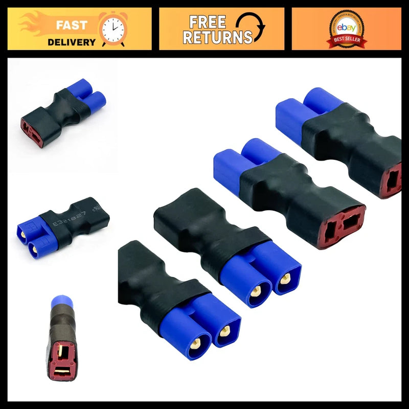 4 Pcs T Female to EC3 Male Connector Adapter for Lipo Battery - RC Plug Set Battery