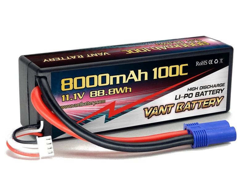 VANT 3S 11.1V 8000mAh 100C Hard Case Lipo Battery w/ EC5 Connector ARRMA TYPHON Battery