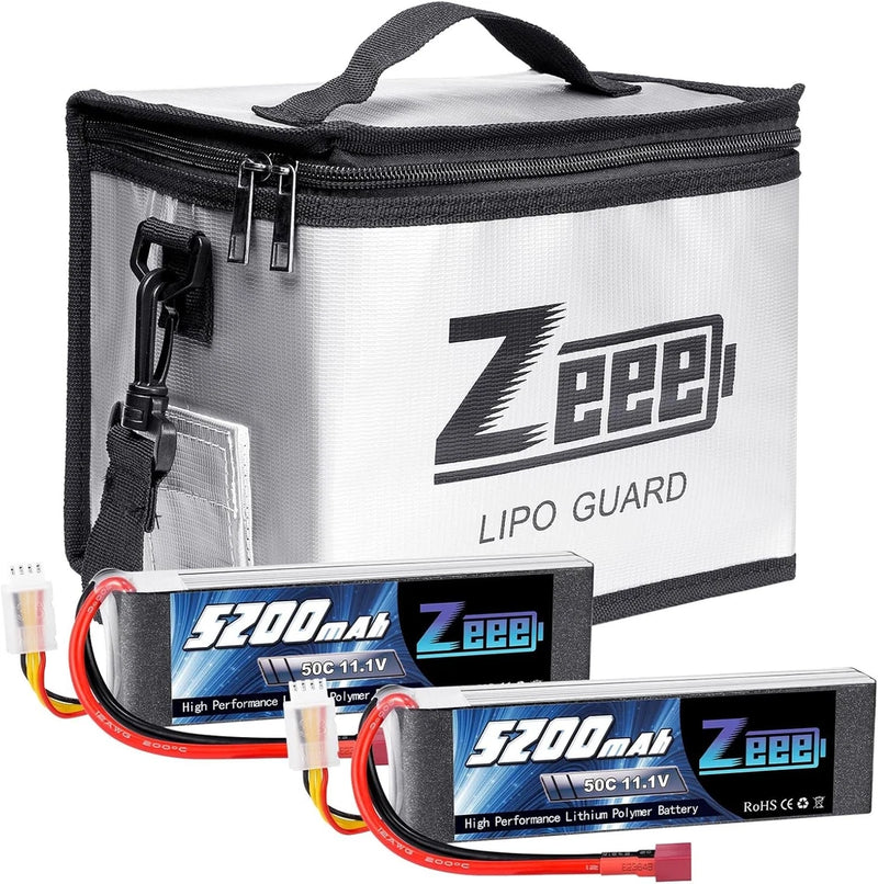 3S Lipo Battery 5200mAh 11.1V 50C Soft Pack Battery T Connector 2 Pack