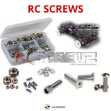 Stainless steel RC screw kit with bolts, nuts, and washers in a clear organizer tray