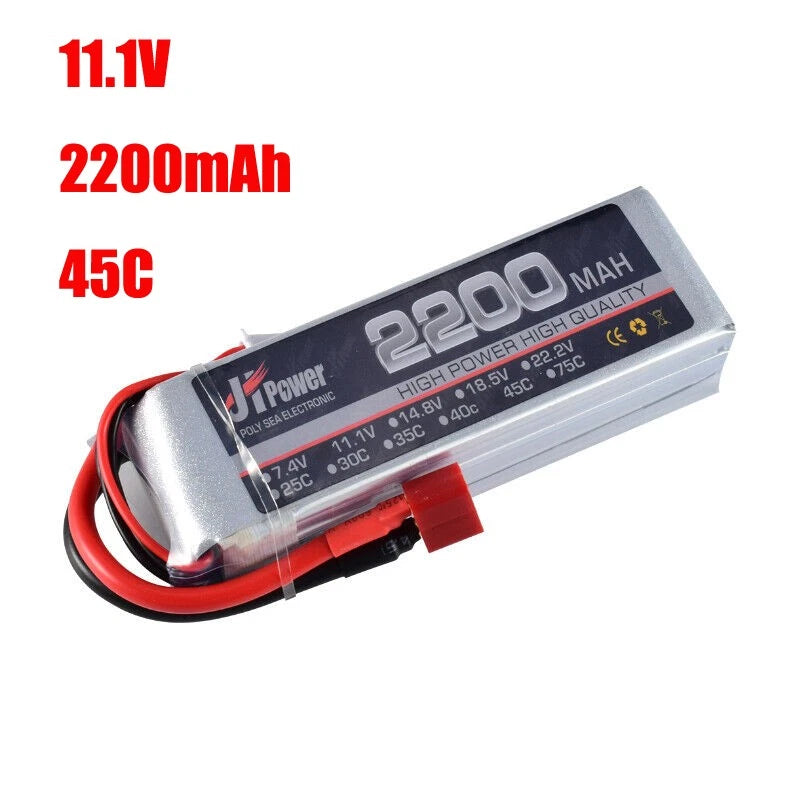 11.1V 2200mAh 3S 45C Lipo Battery Dean T Plug for JHPower RC Drone Helicopter Battery