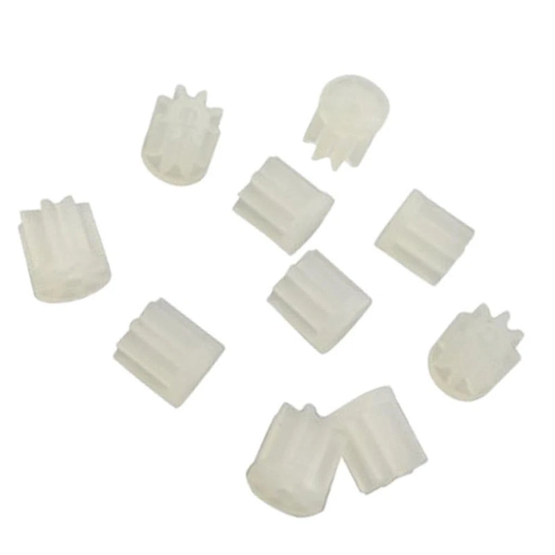 10-pack 8-tooth plastic RC drone gears, white, set of spare parts