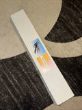 White balsa wood laser-cut parts sheet with label sticker for aircraft model kit