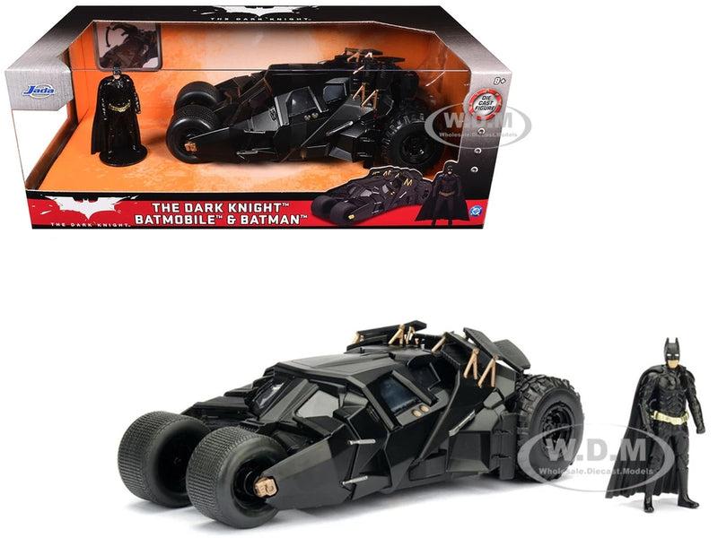 TUMBLER BATMOBILE & BATMAN FIGURE THE DARK KNIGHT 1/24 DIECAST MODEL JADA 98261