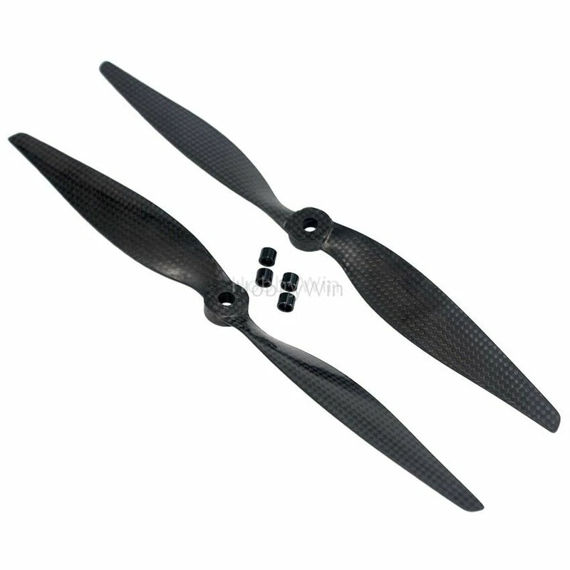 Carbon fiber propeller set 12x6 black CW/CCW blades with mounting screws