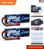 Lightweight 7.4V Lipo Battery 5200mAh - Ideal for RC Car & Truck Upgrades