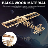 Balsa wood remote control airplane with detailed frame and wing structure