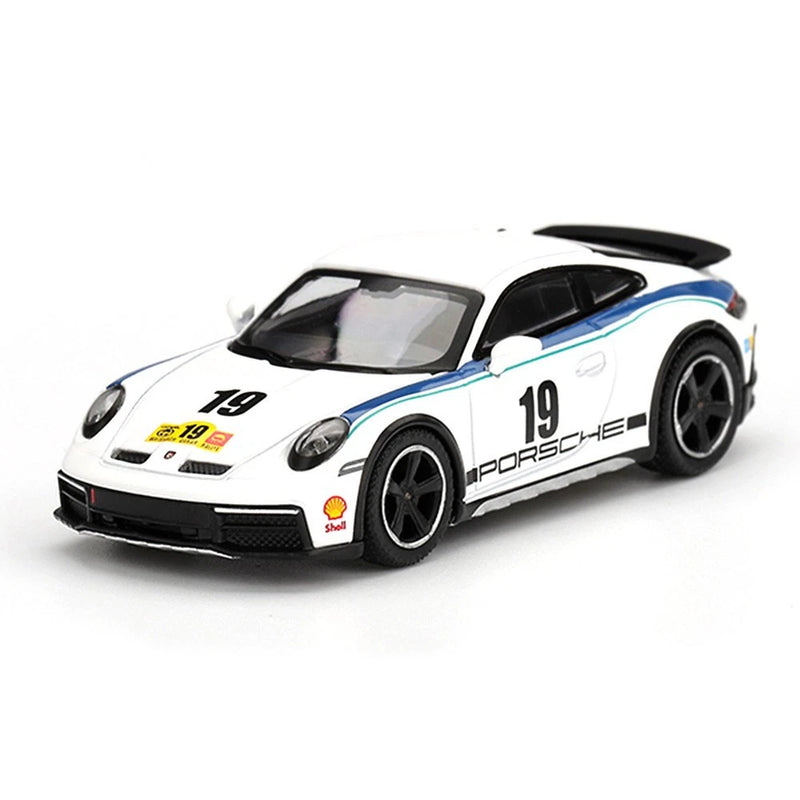 Mini GT 1:64 Diecast Model Porsche 911 Dakar #19 Rally 1974 White #1009
