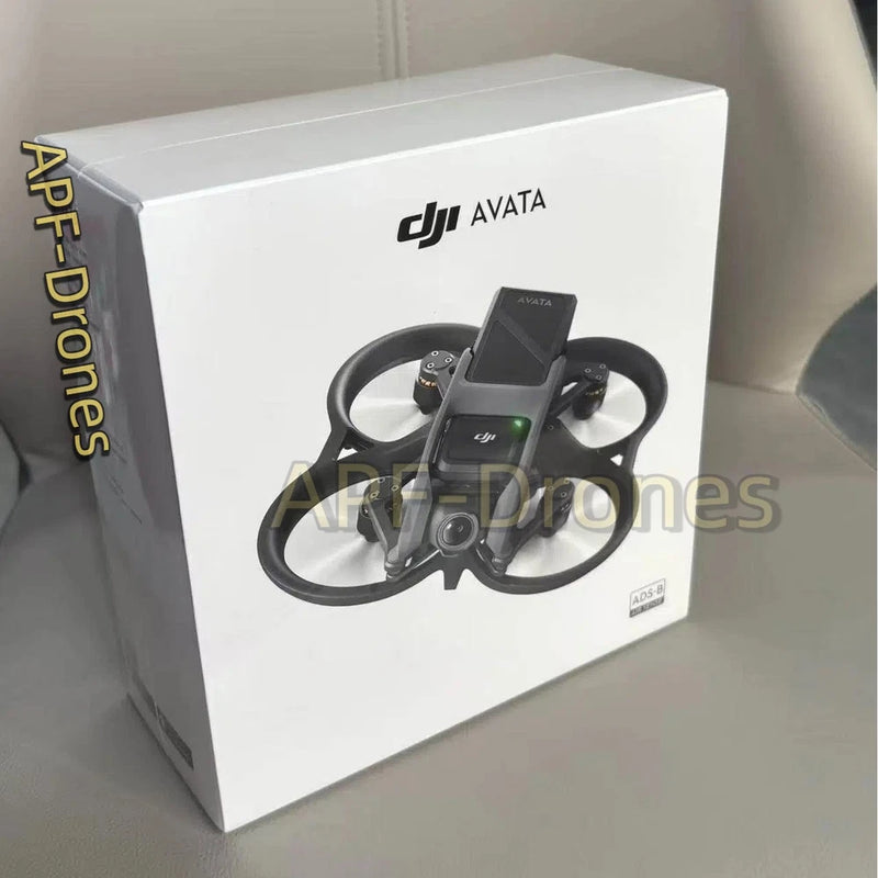 DJI Avata FPV drone with four propellers on retail box