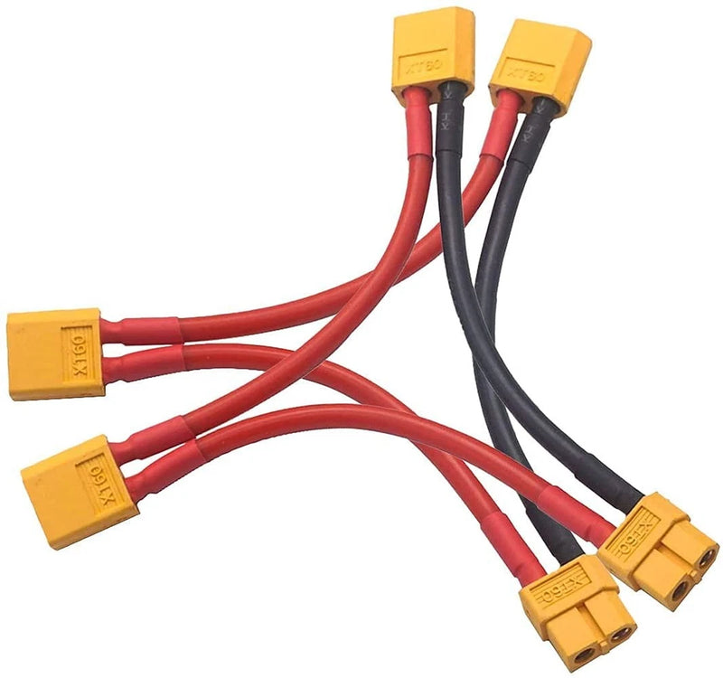 LinsyRC 2pcs XT60 Serial Series Battery Connector 1-Female to 2-Male Adapter Battery