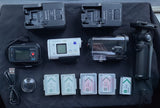 sony hdr-as200v action camera with 5 batteries and accessories