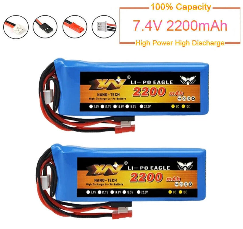 7.4V 2200mah 8C Battery For Futaba T6J T8FG 12FG Walkera Devo 7E RC Transmitter Battery