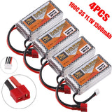 1500mAh 11.1V 100C 3S LiPo Battery T Plug for RC Drone Boat Airplane