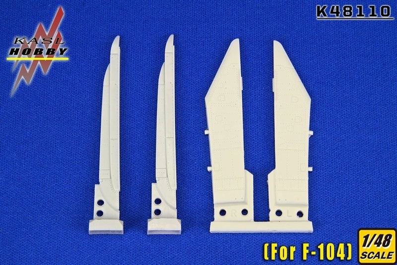 1/48 scale model wing pylon and launcher parts, four light beige panels
