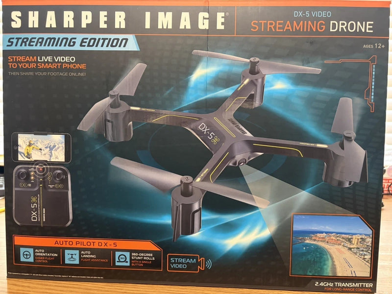 Sharper Image DX-5 streaming drone with 4 propellers and auto-pilot system