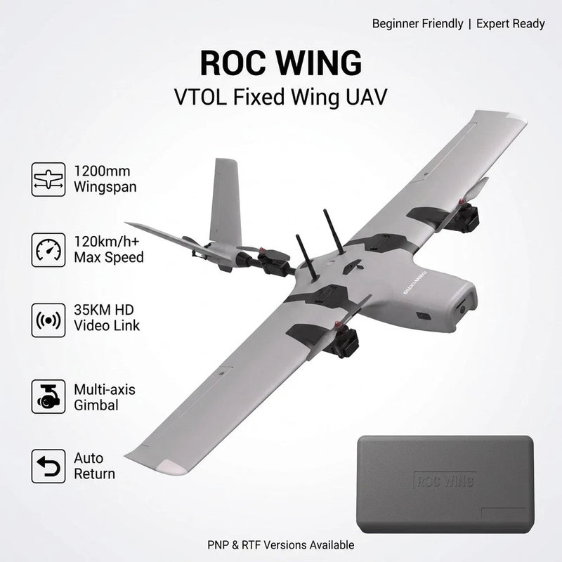 ArgusFPV ROC Wing VTOL FPV System RTF or PNP DJI O4 Compatible Fixed Wing UAV