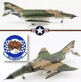 Camouflaged F-4E Phantom II model with landing gear and USAF tail markings