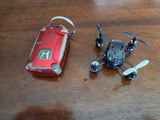Mini remote control helicopter set with red controller and quadcopter with four rotors