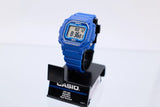 Casio blue resin strap digital watch with LCD display