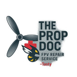 FPV repair service logo with propeller icon and THE PROP DOC text